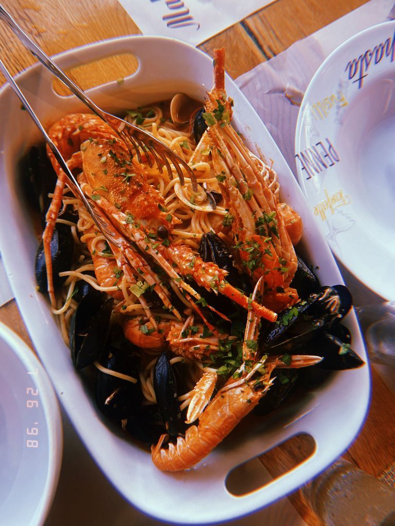 A seafood dish on the Croatian coast